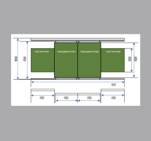 Рельсовая система Doors 2.0 1200 ( 4-х досочная)